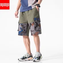 Камуфляжные пляжные шорты для мужчин 5XL хип-хоп размера плюс летние пляжные повседневные короткие штаны модные уличные брюки карго