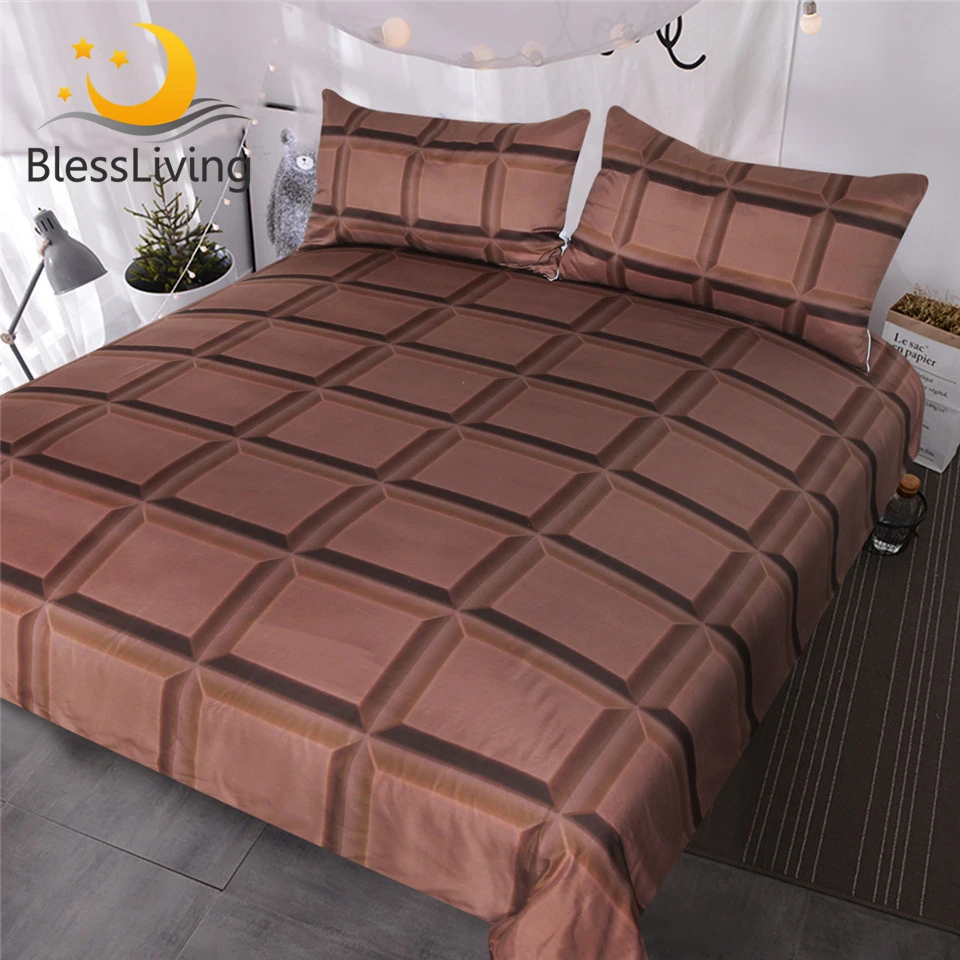 Frequent special offers and discounts up to 70% off for all products! blessliving chocolate bar bedding 3 piece super soft funny bed sets 3d realistic giant chocolate duvet cover for boys girls