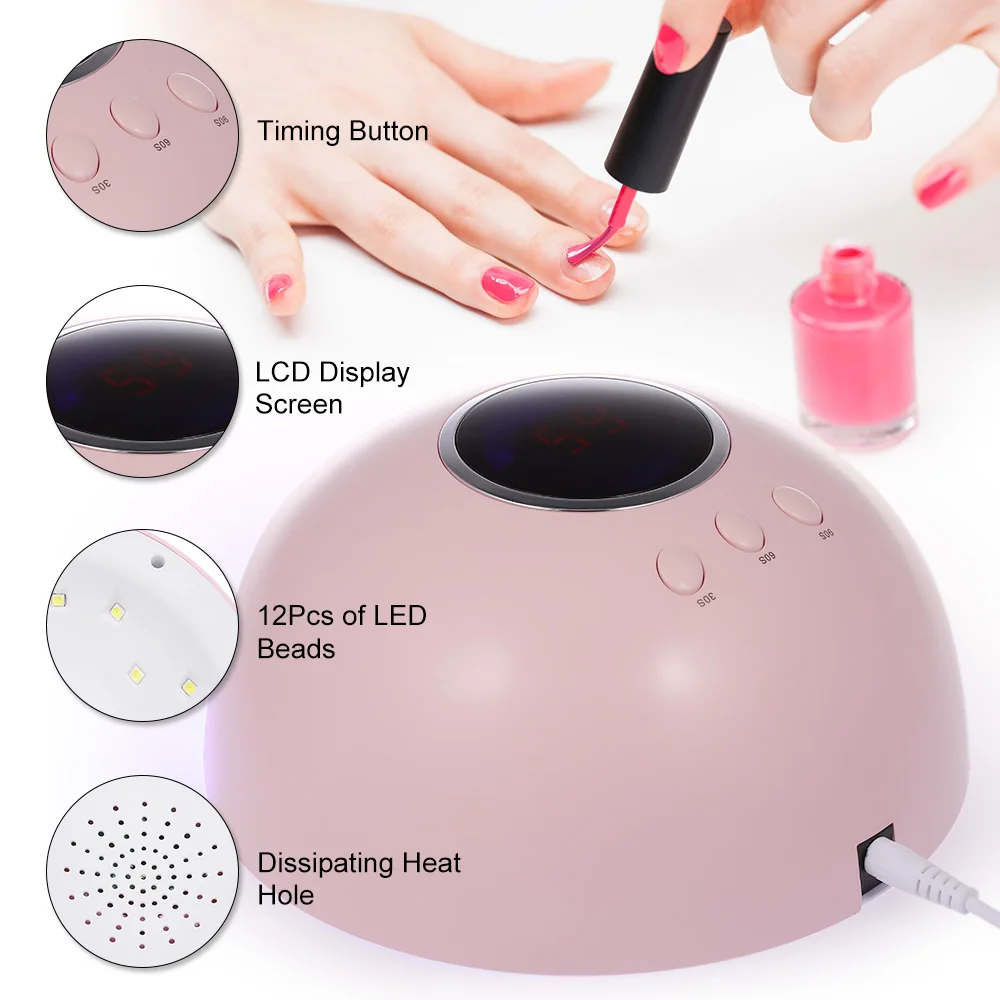 

24W Star 6 USB Charging Nail Lamp Dryer Portable LED UV Nail Dryer Curing Lamps Intelligent Fingernail & Toenail Gel Curing Tool