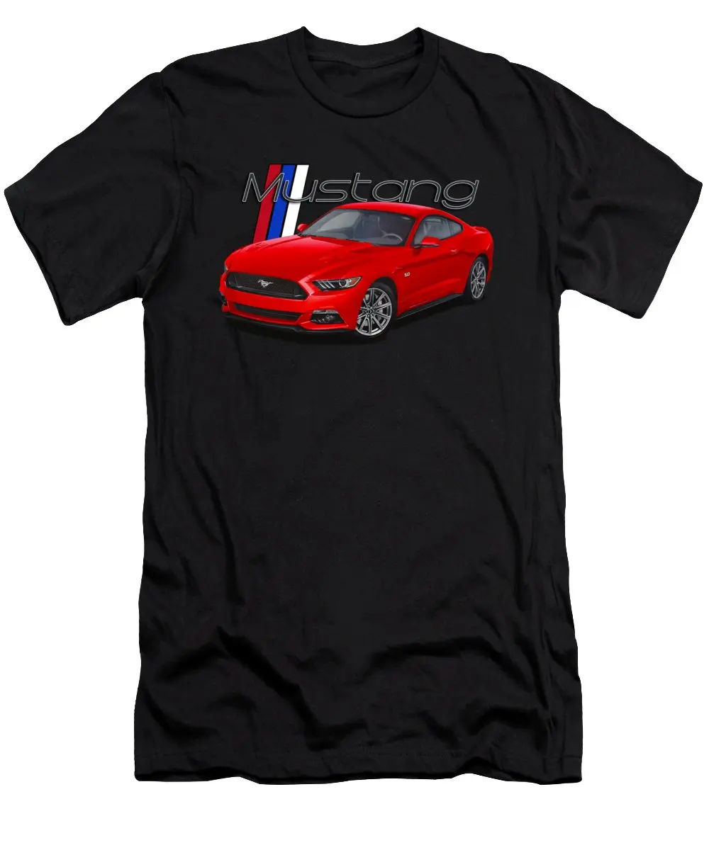 Красная Мужская футболка Mustang