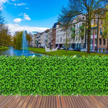 

Artificial Privacy Fence Screen Faux Panels Grass Wall Topiary Hedge Plant Mat For Outdoor Garden Decor Big Eucalyptus Lawn