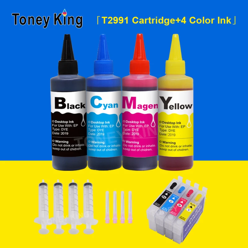 

Чернильный картридж Toney King для принтеров Epson T2991, T2992, T2993, T2994 + 400 мл, XP-245 247