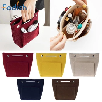

Portable Felt Fabric Insert Handbag Tote Purse Organizer Cosmetic Travel Bag JUL31