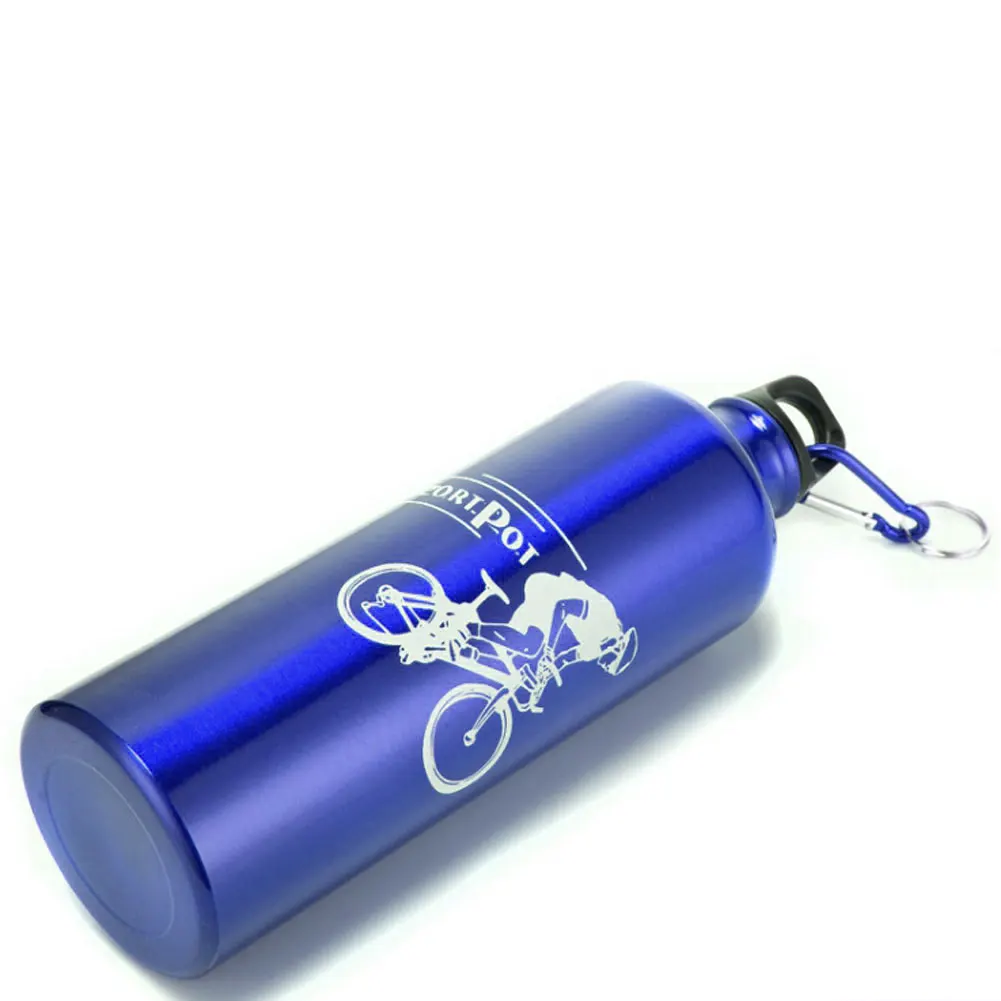 Sports 750ML Water Drinking Bottle Carabiner Clip Cycling Aluminum Cup