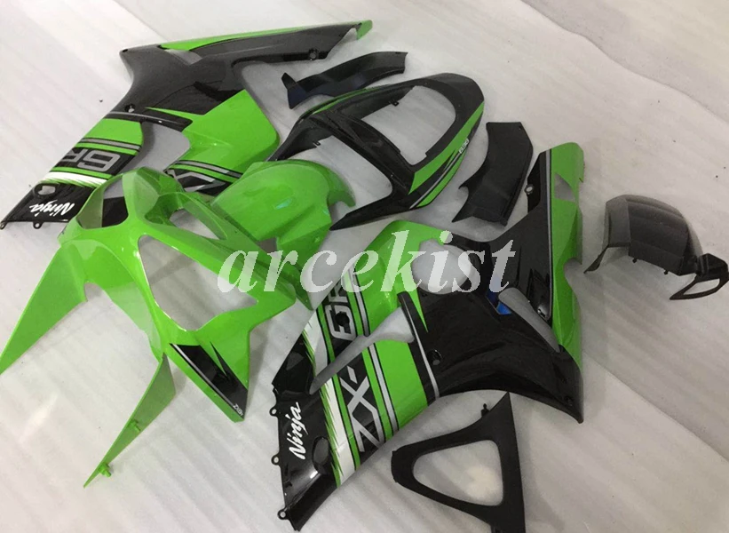 4 подарки ABS литья под давлением Обтекатели комплект подходит для kawasaki Ninja ZX6R 636 2003 2004 03 04 6R пользовательские холодный зеленый черный