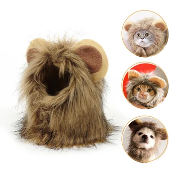 

Funny Cute Pet Cat Costume Lion Mane Wig Cap Hat For Cat Dog Halloween Christmas Clothes Fancy Dress With Ears Pet Clothes
