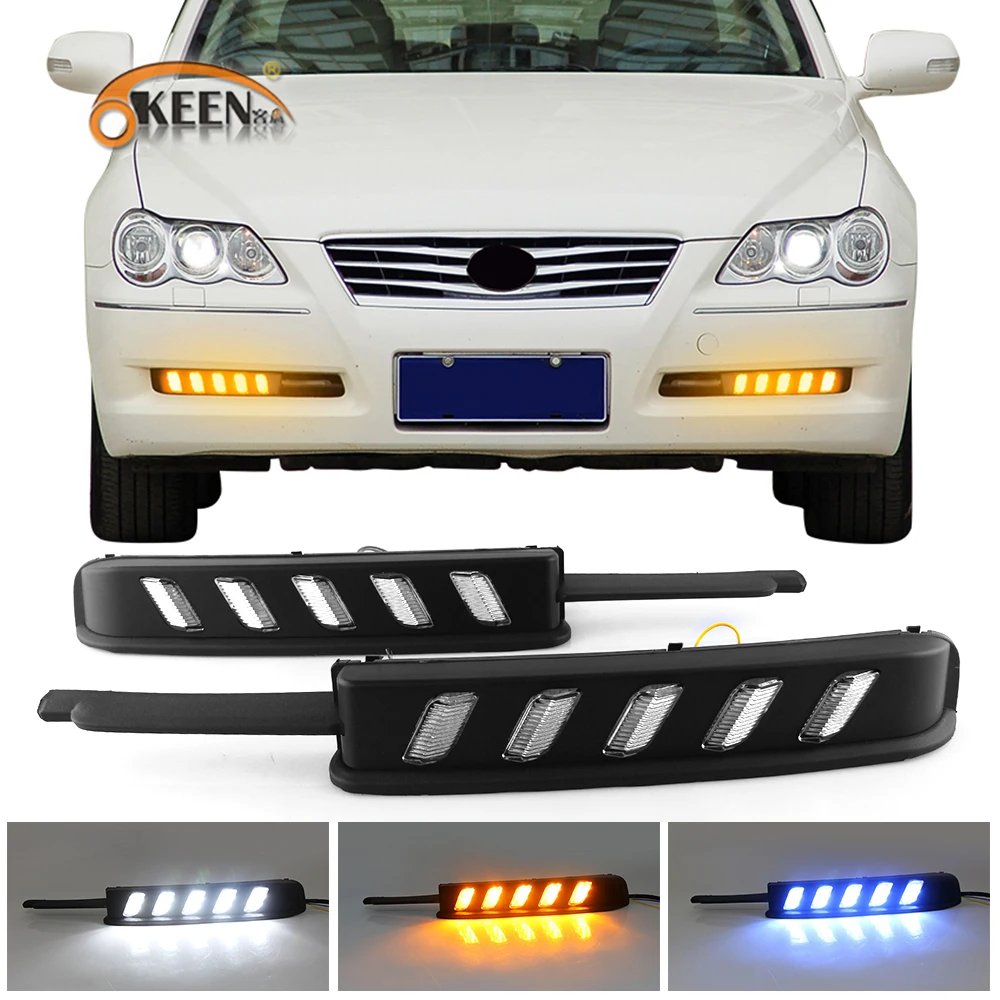 

2Pcs For Toyota REIZ MARK X 2006 2007 2008 2009 Led Daytime Running Light Yellow Turn Signal Blue Headlight Car Accessories