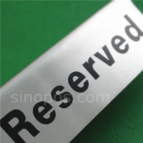 Stainless Steel Table Tent Reserved Sign, metal double sided buffet catering seats restaurant tag display stand bronze weighted
