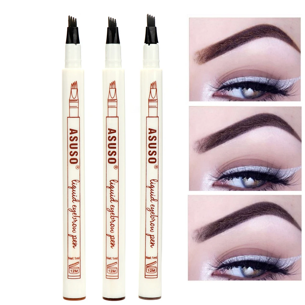 Ручка для татуажа бровей Microblading водостойкая 3 цвета легкая в использовании ручка