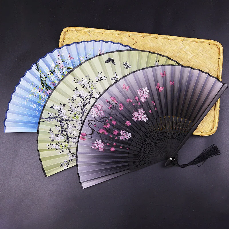 Bamboo Folding Fan | Bamboo Dance Fan | Silk Folding Fan | Bamboo Hand ...