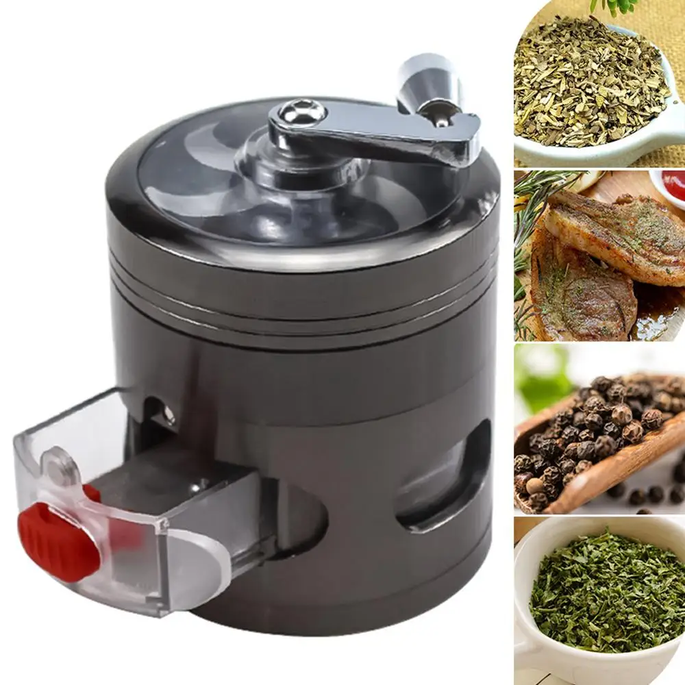 SONGLI Metal Herb Grinder with Pollen Catcher Hand Spice With Drawer Handle Crank | Дом и сад