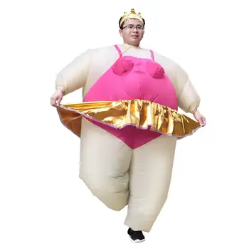 

Christmas Inflatable Ballerina Women Mascot Costume For Adult Blow Up Suits Carnival Party Cosplay Game Outfit Dress