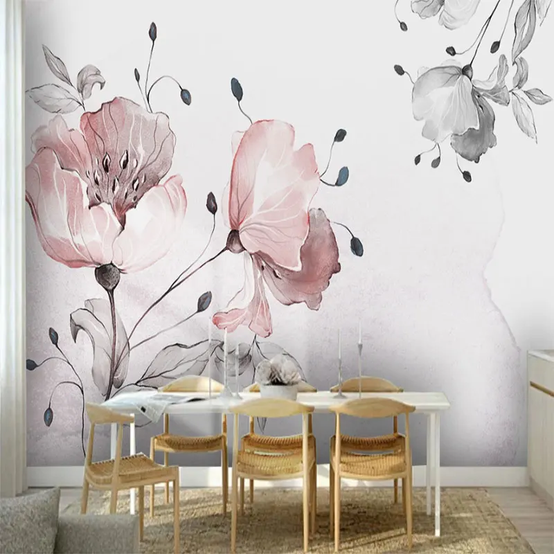 

Seamless wallpaper Simple watercolor flowers small fresh bedroom background wall