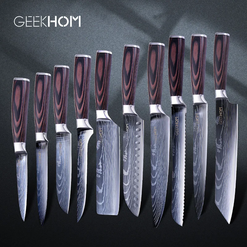 

Japanese Kitchen Knife Set Santoku Stainless Steel Knife Clever Cutter Kitchen Cooking Chef Knife for Meat Vegetable Cake 8"