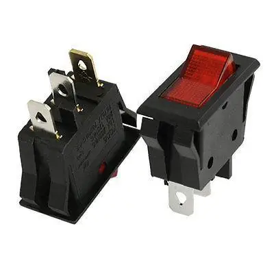 10x AC 15A/250V 20A/125V красный свет ВКЛ-ВЫКЛ 2 положения SPST оснастки в кулисный