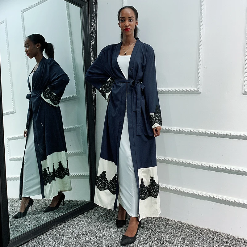 Siskakia африканские женщины на Ближнем Востоке Abaya модные кружева контрастного
