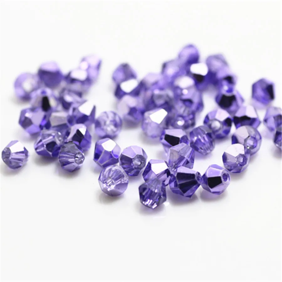 ran purple Isywaka Ran кофейного цвета 100 шт 4 мм двухконусные Австрийские хрустальные бусины Подвески, стеклянные бусины Свободные разделительные бусины для изготовления ювелирных изделий своими руками - Цвет: ran purple