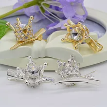 1 шт., принцесса, детская Блестящая Корона Заколки Для Волос, милая Корона, украшенная стразами, аксессуары для волос, шпилька, элегантные заколки для девочек