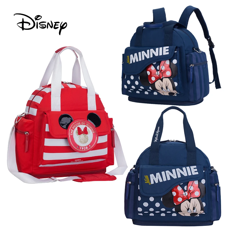 

Disney Bag Baby Diaper Bag Mickey Minnie Mouse Mini Backpack Baby Large Capacity Handbag Keep Warm Waterproof Mommy Bag