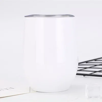 no handle white 12 унций, кружка для яиц, стакан для вина, чашка для кофе, термос для воды, 18/8, нержавеющая сталь, изолированная, вакуумная, 2 стенки, стекло с/без ручки - Цвет: no handle white