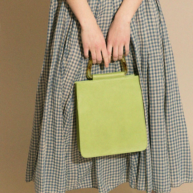 

Hot Acrylic Handle New Fashion Handbag Women Summer Retro New Elegant Large Green Square Brand Shoulder Bag Female Big Tote Bags
