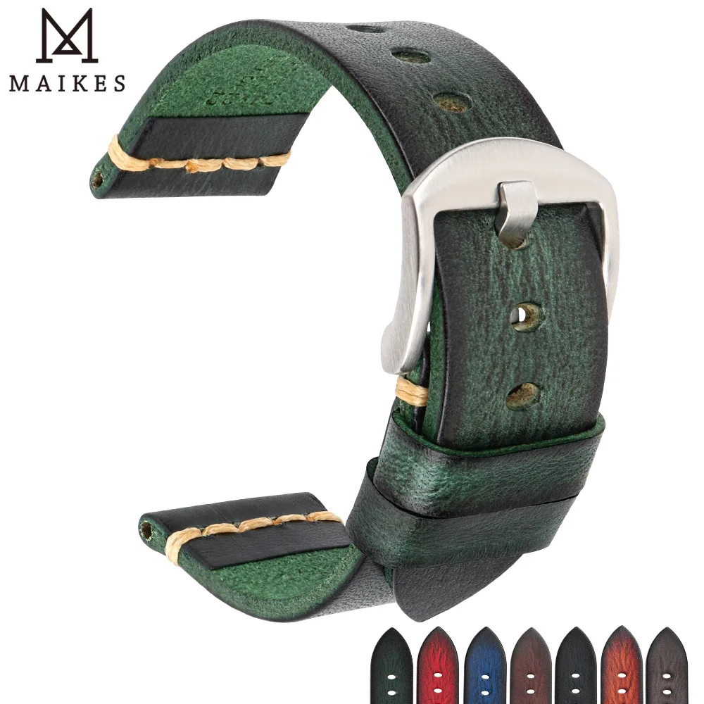 Cinturini Vintage In Vera Pelle 7 Colori 18Mm 20Mm 22Mm Per Galaxy Panerai Omega Donna Uomo Cinturino In Pelle Bovina Accessori