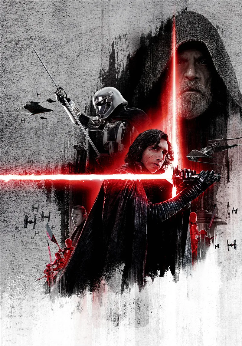 

60x84cm Star Wars: Last Jedi movie Silk posters Decor Wall Art Prints and Pictures Canvas painting By Numbers for Living Room