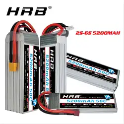 Hrb RC Lipo Батарея 7,4 V 11,1 V 14,8 V 22,2 V 2S 3S 4S 6S 5200 мА/ч, 50C 100C для автомобиль Traxxas Trex 600 700 Вертолет FPV Drone