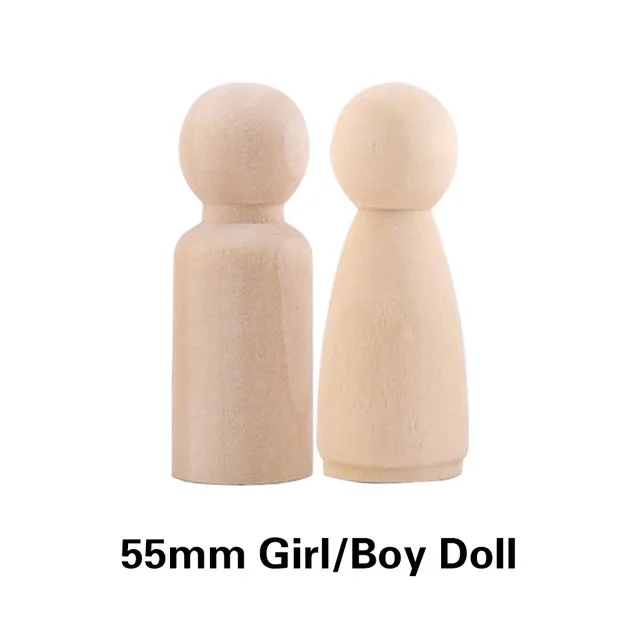 10PCS Wooden Doll 35mm-65mm Maple Unpainted Handmade Unfinished Decor Dolls DIY Handmade Baby Product Newborn Gifts 16