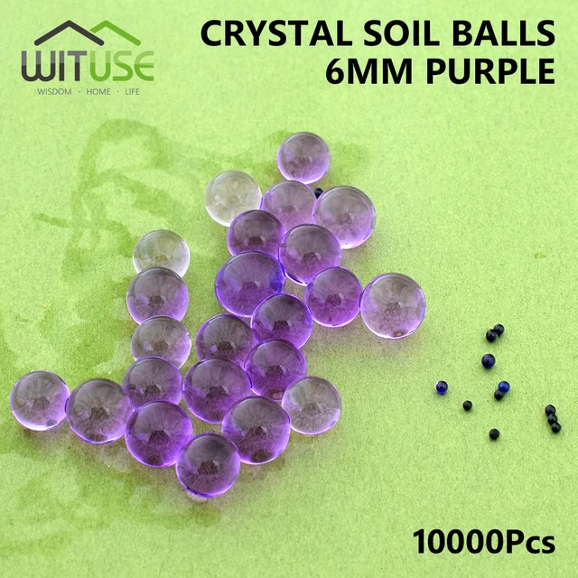 5000-20000pcs Soilless Plant Crystal Soil Mud Grow Water Beads Hydrogel Magic Jelly Balls 6-8mm Bio Gel Ball Plants Flower Decor Purple 10000pcs