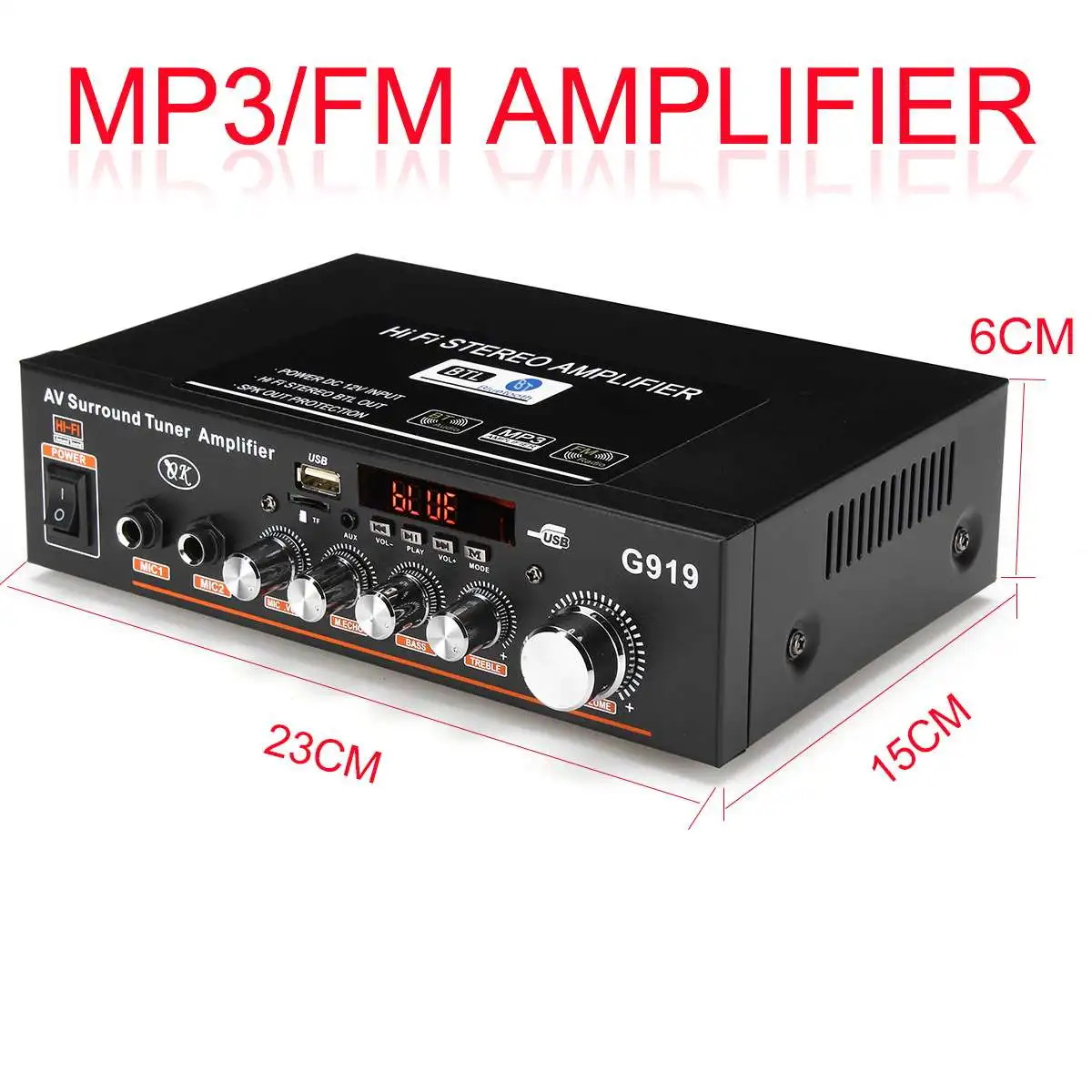 Мини усилитель звука G919 12 В/220 В 360 Вт bluetooth стерео мощности FM SD Hi Fi 2 канала аудио