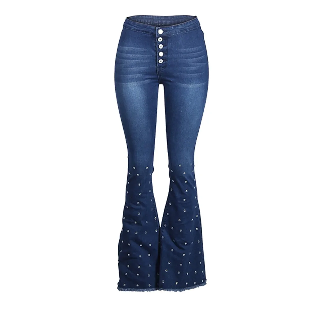 JAYCOSIN широкие джинсы для женщин джинсы с высокой талией женские высокие растягивающиеся женские джинсы потертые джинсовые узкие брюки 731#2