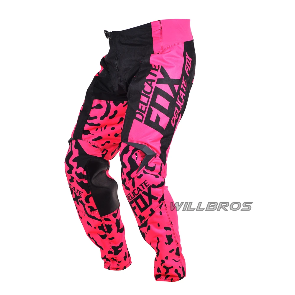 Pantalones de carreras de Motocross para hombre y mujer, pantalón rosa para bicicleta de montaña todoterreno, motocicleta, Scooter, - AliExpress