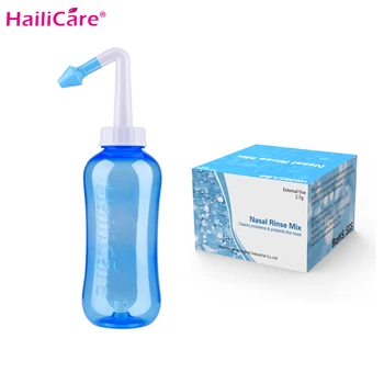 

500ml Hailicare Nasal Wash Cleaner Nasal Wash Bottle 30pcs 2.7g Saline Packet Nasal Rinse Mix for Nasal Cleaning Washer