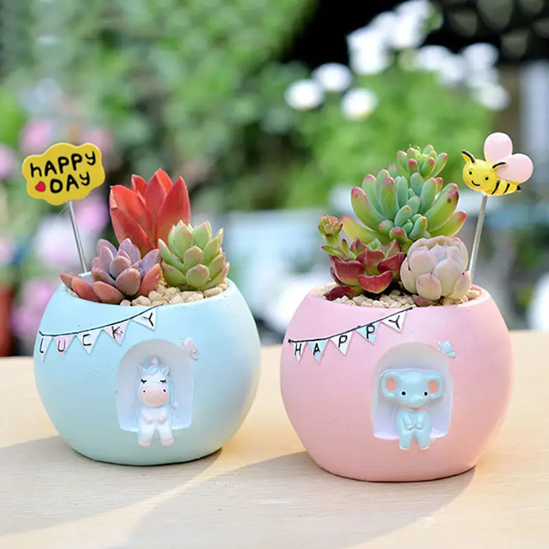 

Creative Cartoon Look Up To Starry Sky Flower Pot Simple Succulent Resin Personality Small Potted Office Flower Container