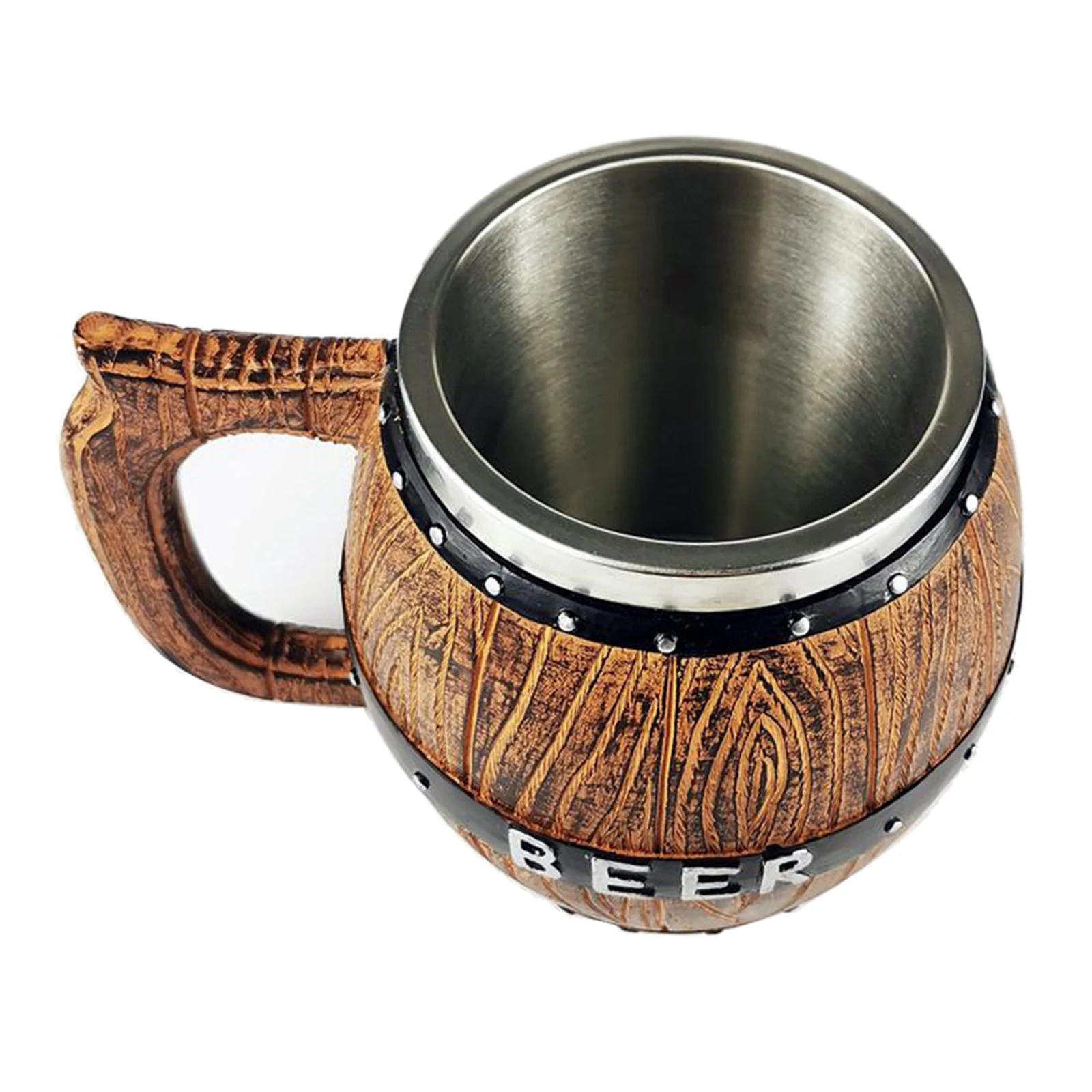 580ml Wooden Barrel Beer Mug Bucket Shaped Drinkware Cocktail Mug