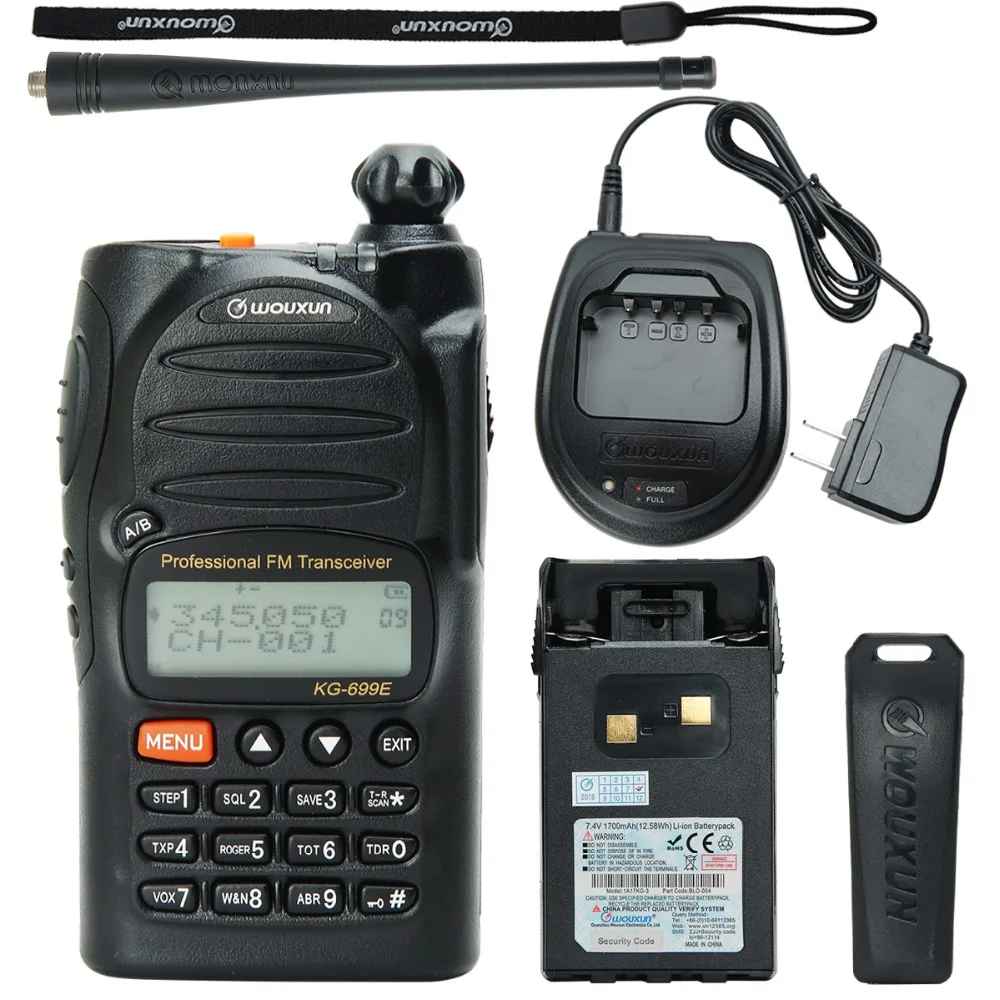Wouxun KG-699E 66-88 МГц любительский радиоприемник IP55 Водонепроницаемый DTMF 5 Вт 1700 мАч портативный трансивер двухстороннее Радио рация