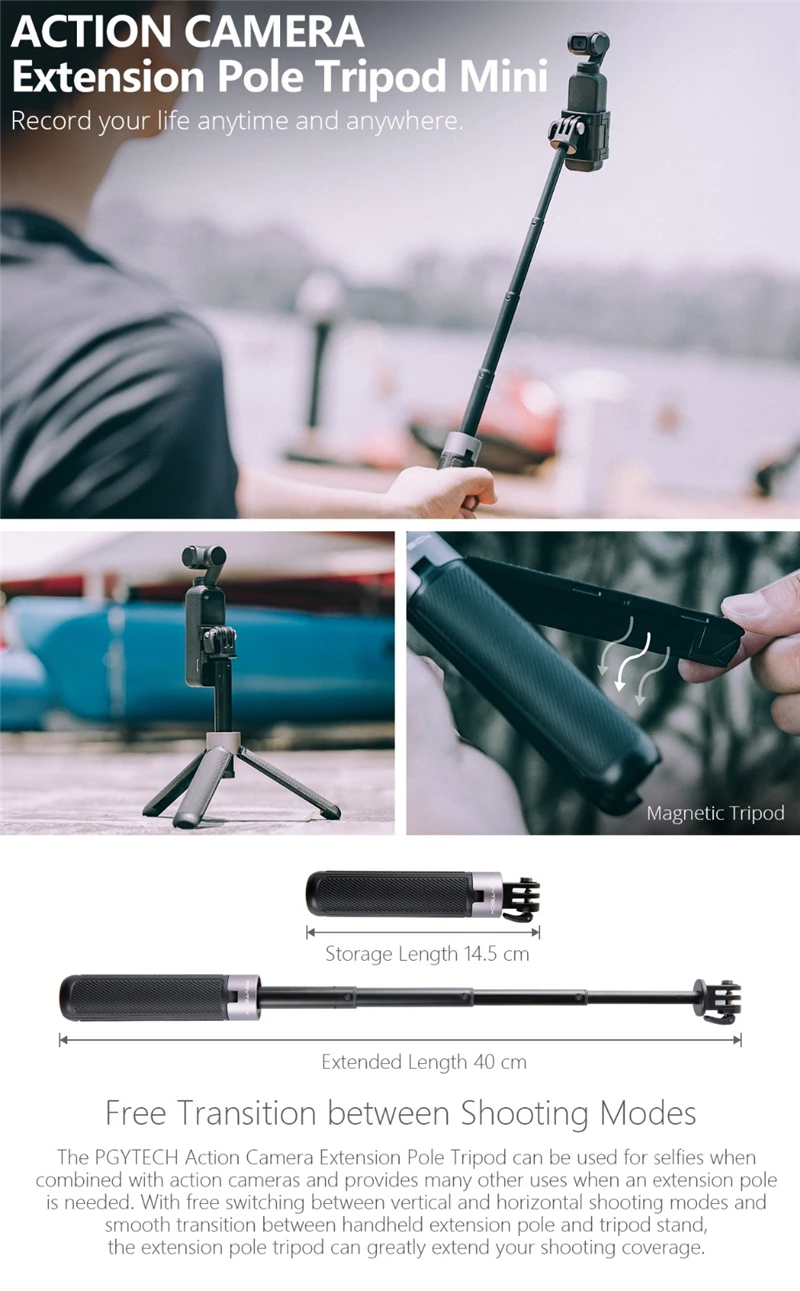 PGYTECH OSMO POCKET VLOG Professional Development Kit Flexible switching shooting mode Storage and carrying case Easy to carry