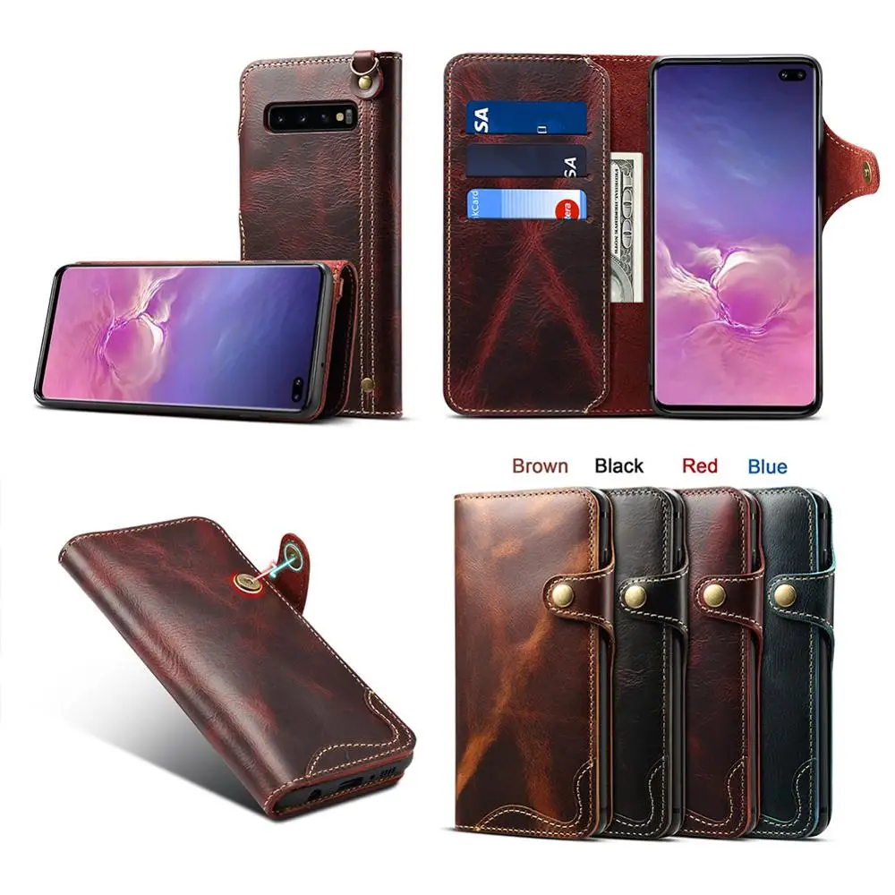 YeeSite бумажник из натуральной кожи флип чехол для samsung Galaxy S10 5g Бумажник на кнопке с отделением для карт браслет чехол