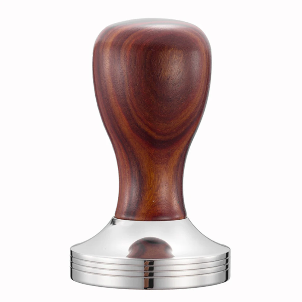 58mm Plate Barista Coffee Tamper Powder Portable Wooden Handle Accessories Base Gadgets Stainless Steel Detachable Kitchen Tools