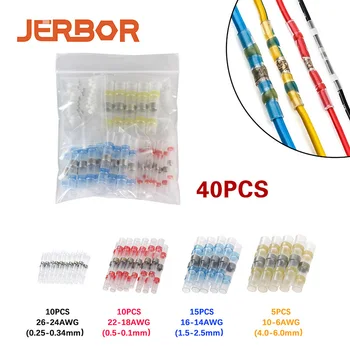 

40/50/100pcs Solder Seal Wire Connectors Heat Shrink Butt Connectors Insulated Waterproof Automotive Electrical Wire Terminals