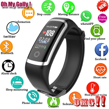 

OhMyGolly Fitness Tracker M4 Smart Heart Rate Monitor Bracelet Calories Waterproof IP67 Smart Band Fashion Watch for iOS Android