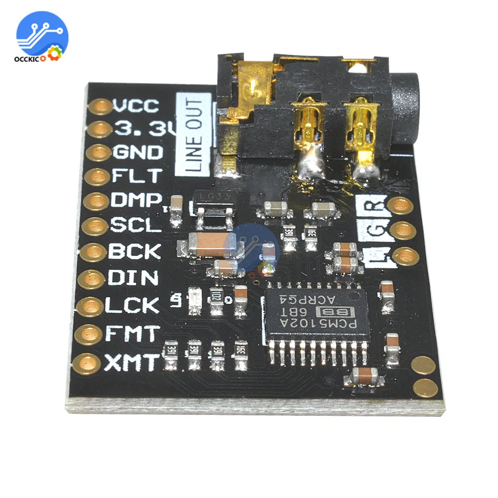 Raspberry Pi pHAT звуковая карта I2S интерфейс PCM5102 модуль DAC 24-битное звуковое воспроизведение с частотой доска с стерео Jack за ES9023 PCM1794