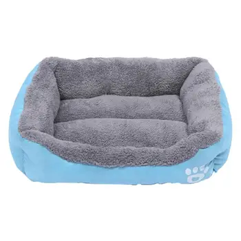 

Comfortable Dogs Bed Paw Print Pet Sofa Soft Fleece Warm Dog Bed Waterproof Kennel Cat House Warm Cotton Velvet Oxford Cloth