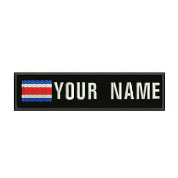 

Costa Rica Flag Embroidery Custom Name Text Patch Stripes badge Iron On Or Sew On Or Velcro Backing Patches For Clothes Backpack