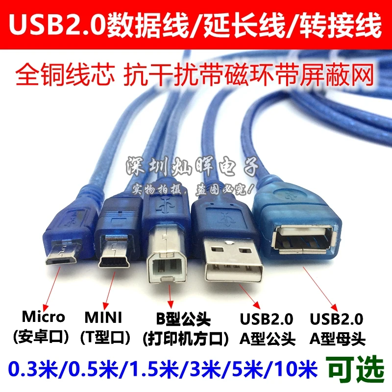 Удлинительная линия для передачи данных 1 USB 2 0 принтера a папа мама B квадратный