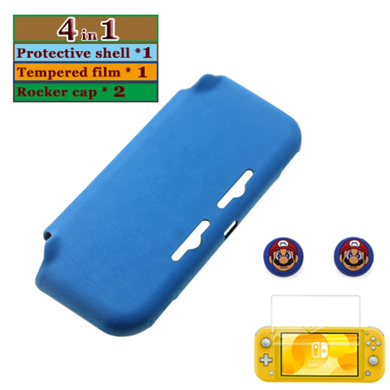 Подходит для nintendo Switch Lite жесткий защитный чехол с водонепроницаемой функцией Защита от царапин и пыли для mini switch - Цвет: 4in1 Blue