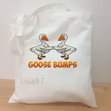 Многоразовая сумка для покупок, модная женская Холщовая Сумка-тоут с гусиным пухом, мультяшная сумка-шоппер, сумки через плечо