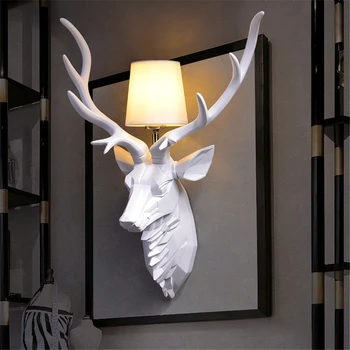 

Ancient Loft Resin Colorful Deer Wall Lamp Nordic Wall Art Attic Bedroom Kitchen Wall Light Home Decor Wall Sconce Light Fixture