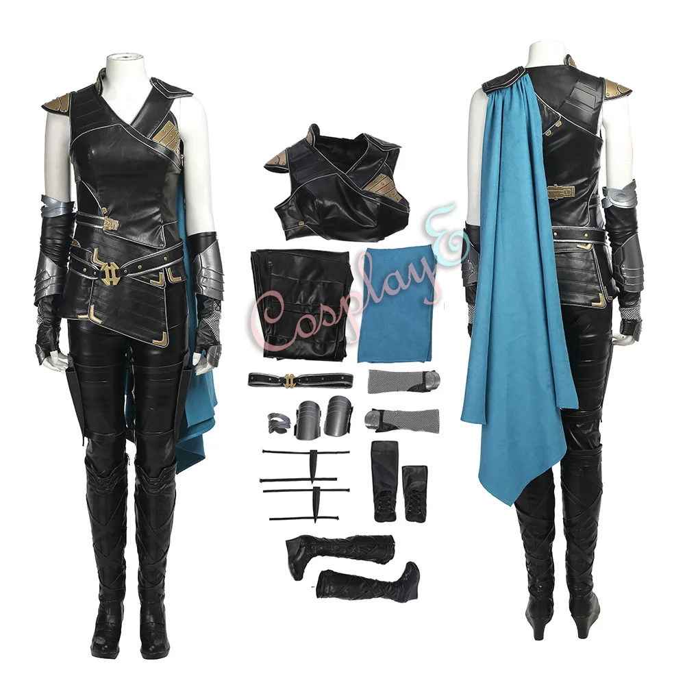 

Valkyrie Costume Thor Ragnarok Thor 3 Cosplay Women Black Cool Full Set